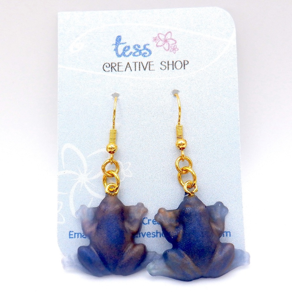 Small Resin Frogs Earrings NEW